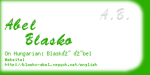 abel blasko business card